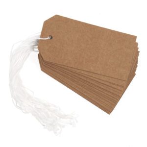 Tags: Rectangle: 8.2 x 4cm: Pack of 25: Beige