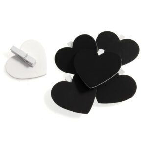 Table Decoration: Board Clip: Heart: 49 x 54mm: Pack of 6: White