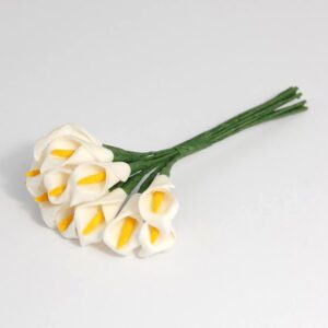 9mm Calla Lily Polyfoam (Bunch 12) White