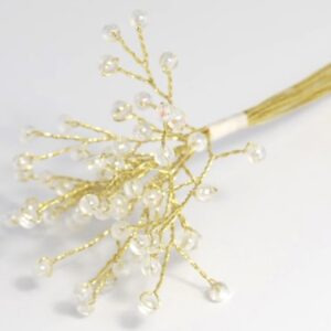 Iridescent Bead Spray (Bunch) /Gold Wire