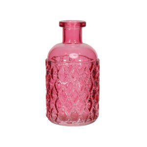 13cm Romagna Glass Bottle - Pink