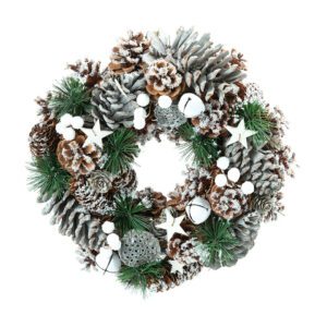 30cm White Star Pinecone Christmas Wreath