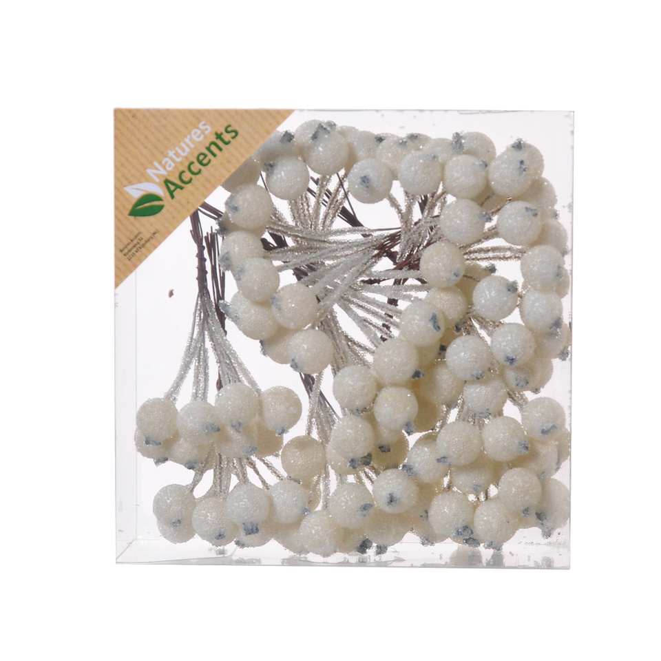 12mm White Frosted Berries