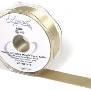 25mm Eleganza Double Faced Satin Ribbon 20m Taupe
