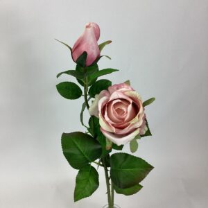 Artificial Peace Rose Spray x 2 Heads Pale Pink