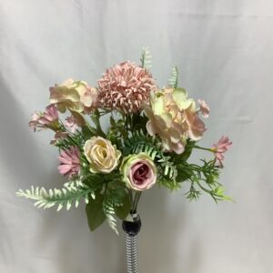 Artificial Mum/Rose/Hydrangea Bush Pink