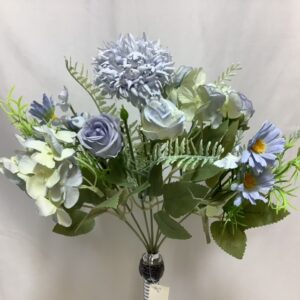 Artificial Mum/Rose/Hydrangea Bush Blue