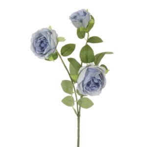 Blue Artificial Rose Spray with 3 Heads
