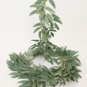 200cm Artificial Ruscus Leaf Garland Grey