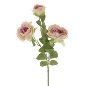 Dusky Pink Artificial Rose Spray with 3 Heads