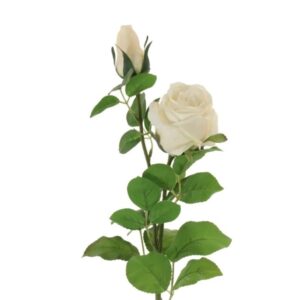 Ivory Artificial Rose Spray with 2 Heads