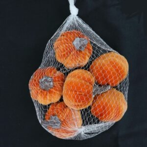 Small Velvet Pumpkins (Bag 6) Orange