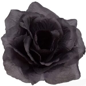 13cm Large French Rose Heads (Pack 24) Black