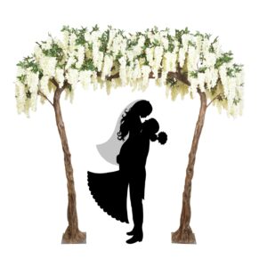 Pair 320cm (H240cm) Ivory Canopy Short Wisteria Tree (With 26 Branches)by Sincere Floral