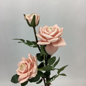 Artificial Diana Rose Spray x 2 Heads / Bud Pink Champagne