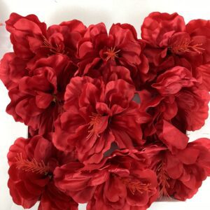 14cm Artificial Hibiscus Heads (Pack 12) Red
