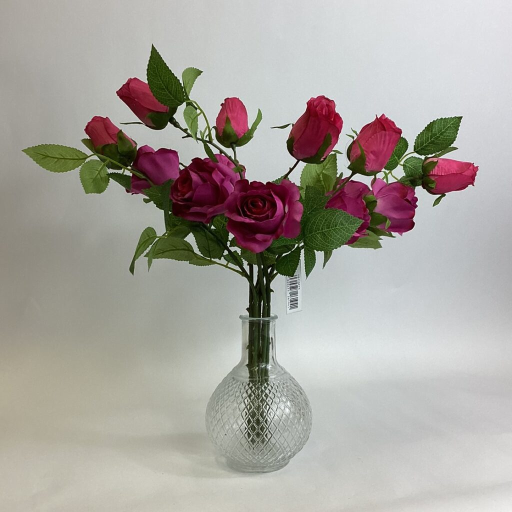 Artificial Mixed Rose Bouquet Cerise