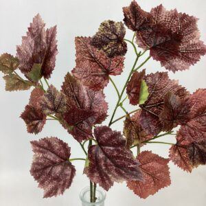 Artificial Grape Leaf Spray Burgundy