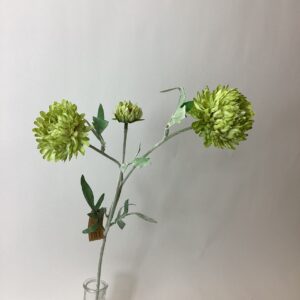 Artificial Triple Chrysanthemum Spray Green