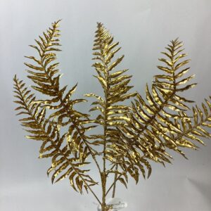 Large Fern Leaf Spray x 5 Glitter Gold