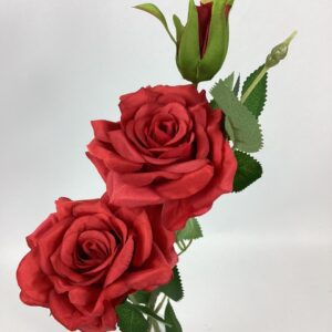 Artificial Triple Rose Spray Red