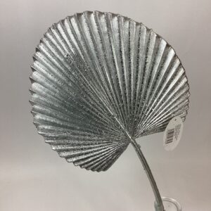 Glittered Fan Palm Leaf Silver