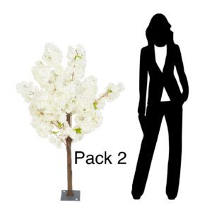 Pack 2 x 140cm Cream Cherry Blossom Tree by Sincere Floral