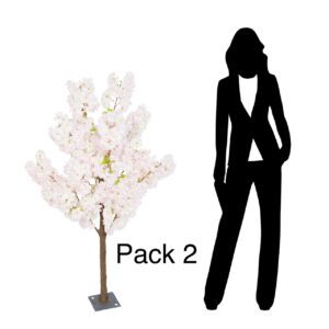 Pack 2 x 140cm Pink Cherry Blossom Tree by Sincere Floral