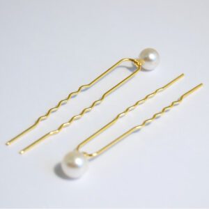 Ivory Pearl Hair Pins on Gold Wire perfect for Brides and Bridesmaid Hair Decorations Dia. 9mm