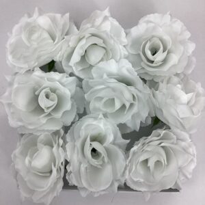 BULK 11cm Rose Heads (Pack 12) Pure White
