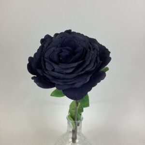 Artificial Single Tudor Rose Midnight Blue