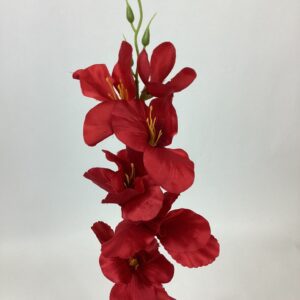 Artificial Satin Gladiolus Spray Red