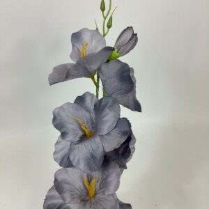 Artificial Satin Gladiolus Spray Grey